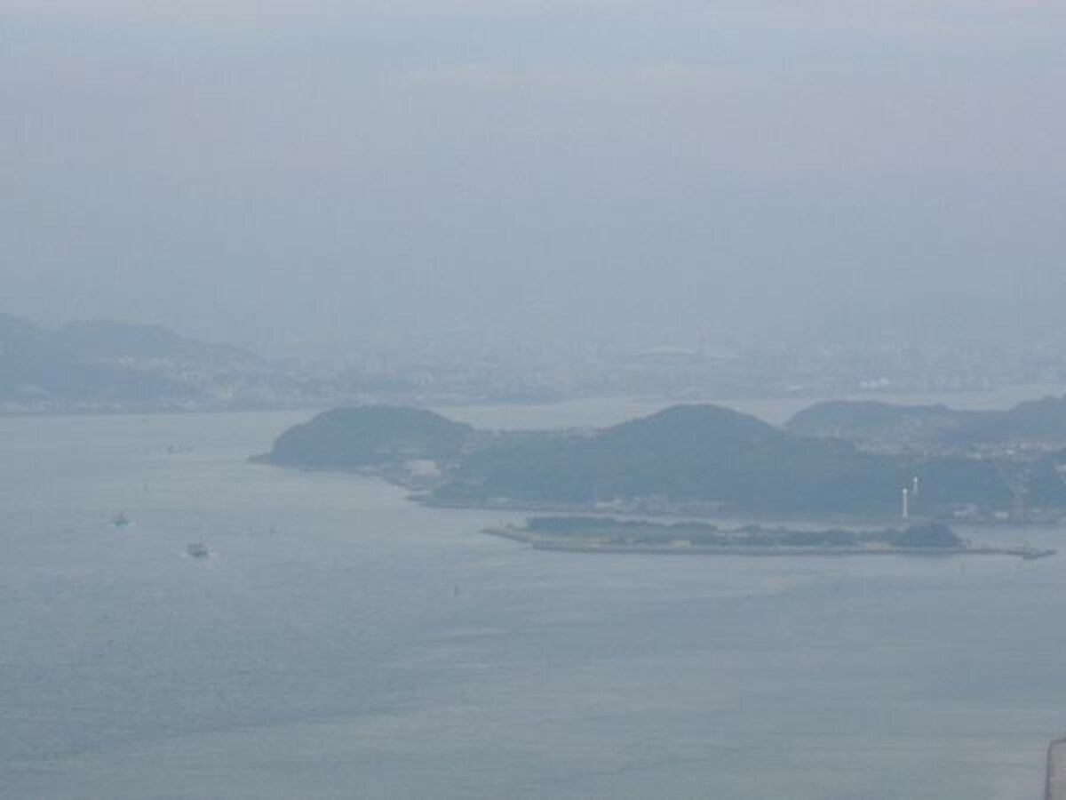 火の山公園展望台からの眺め(2)/巌流島と彦島