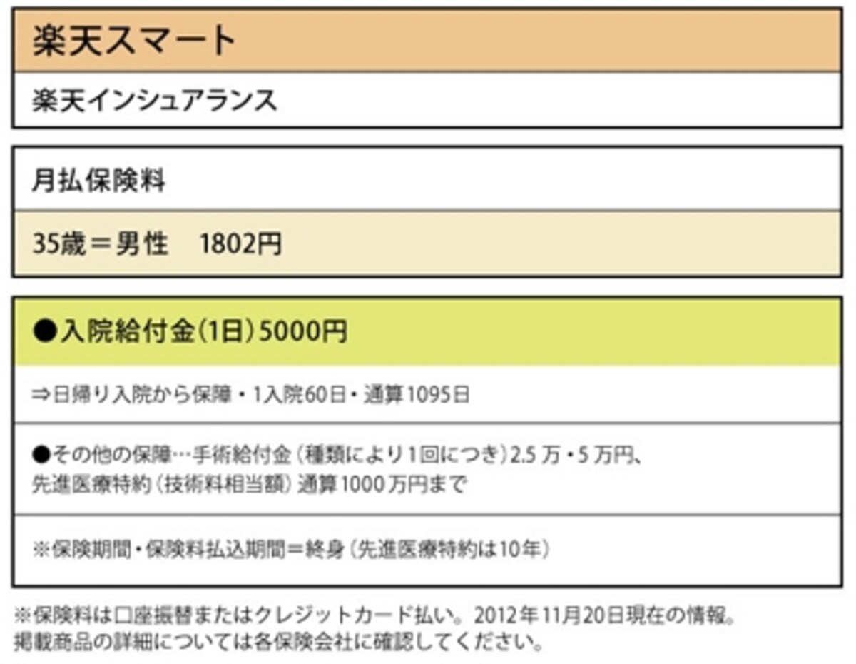 楽天インシュアランス「楽天スマート」