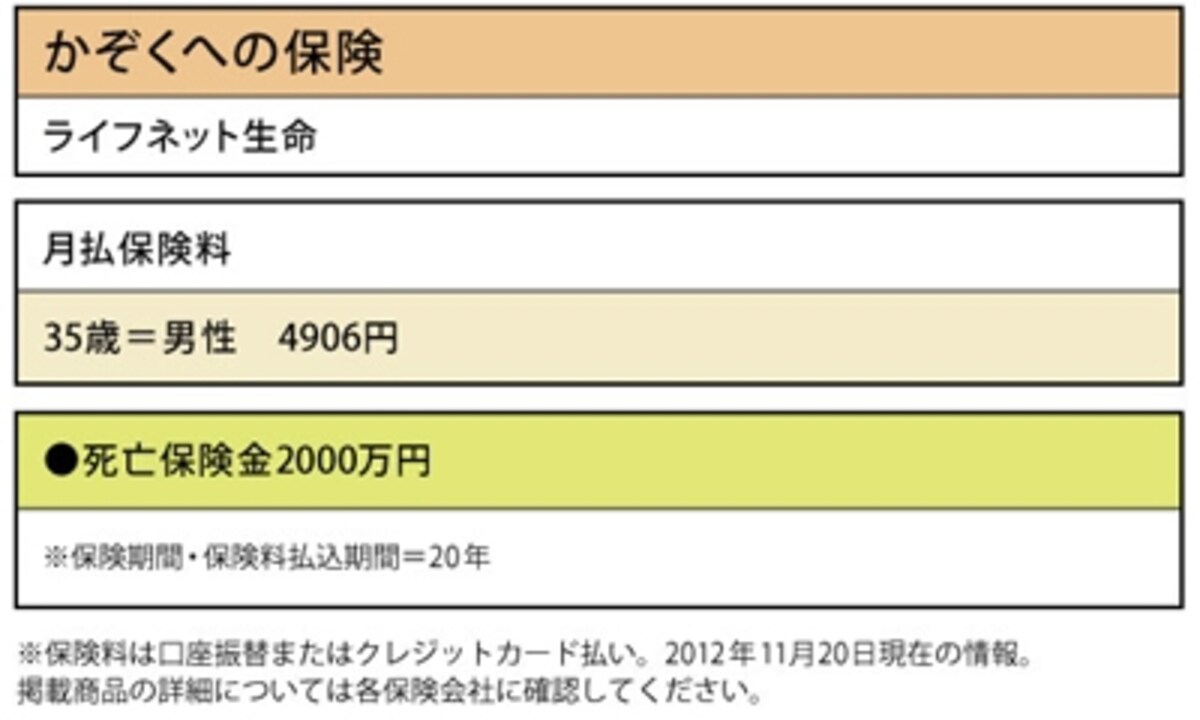 ライフネット生命「かぞくへの保険」