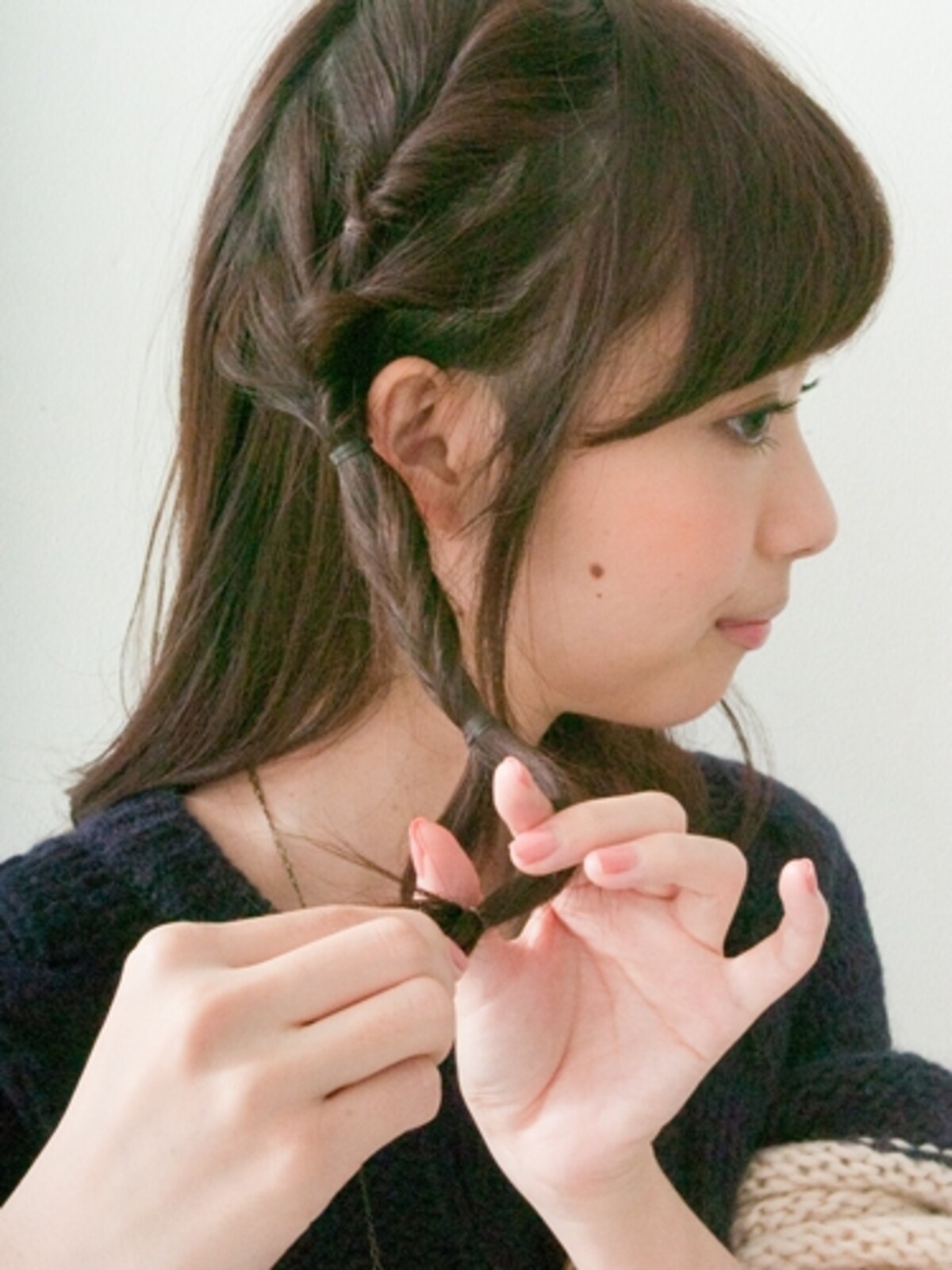 ３～4カ所つくると編みこみ風に見える