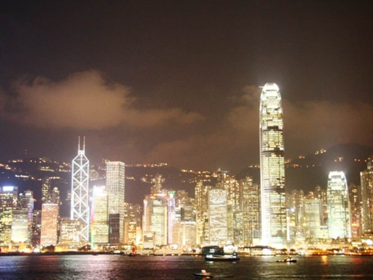 スターフェリーから見る香港島の夜景