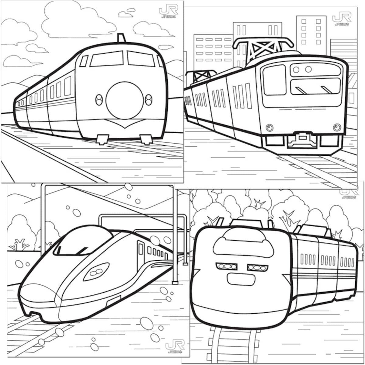 J電車ぬりえ 塗り絵 無料 ダウンロード　R西日本 鉄道ファンコーナー