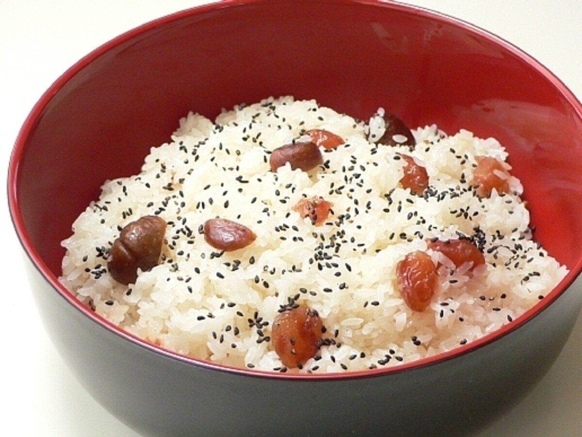 甘納豆のお赤飯　