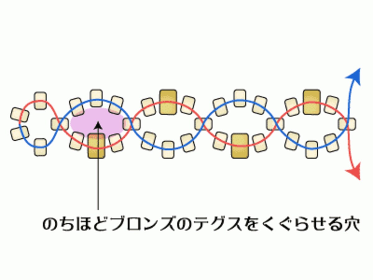 丸小ビーズの立体ネックレス