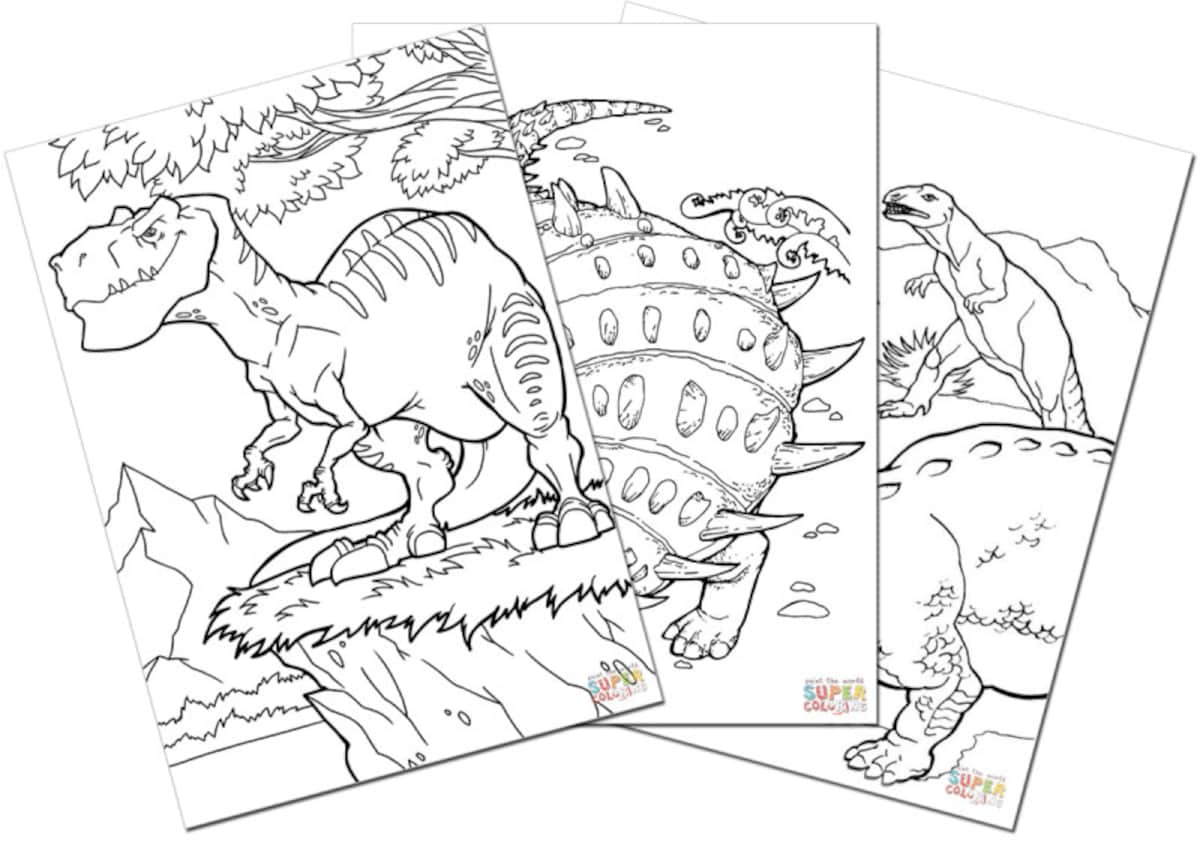 Supercoloring Dinosaurs coloring pages