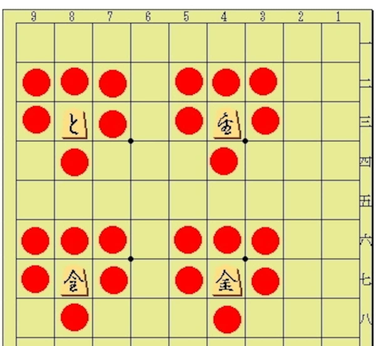 成り駒の動き（歩・香・桂・銀）