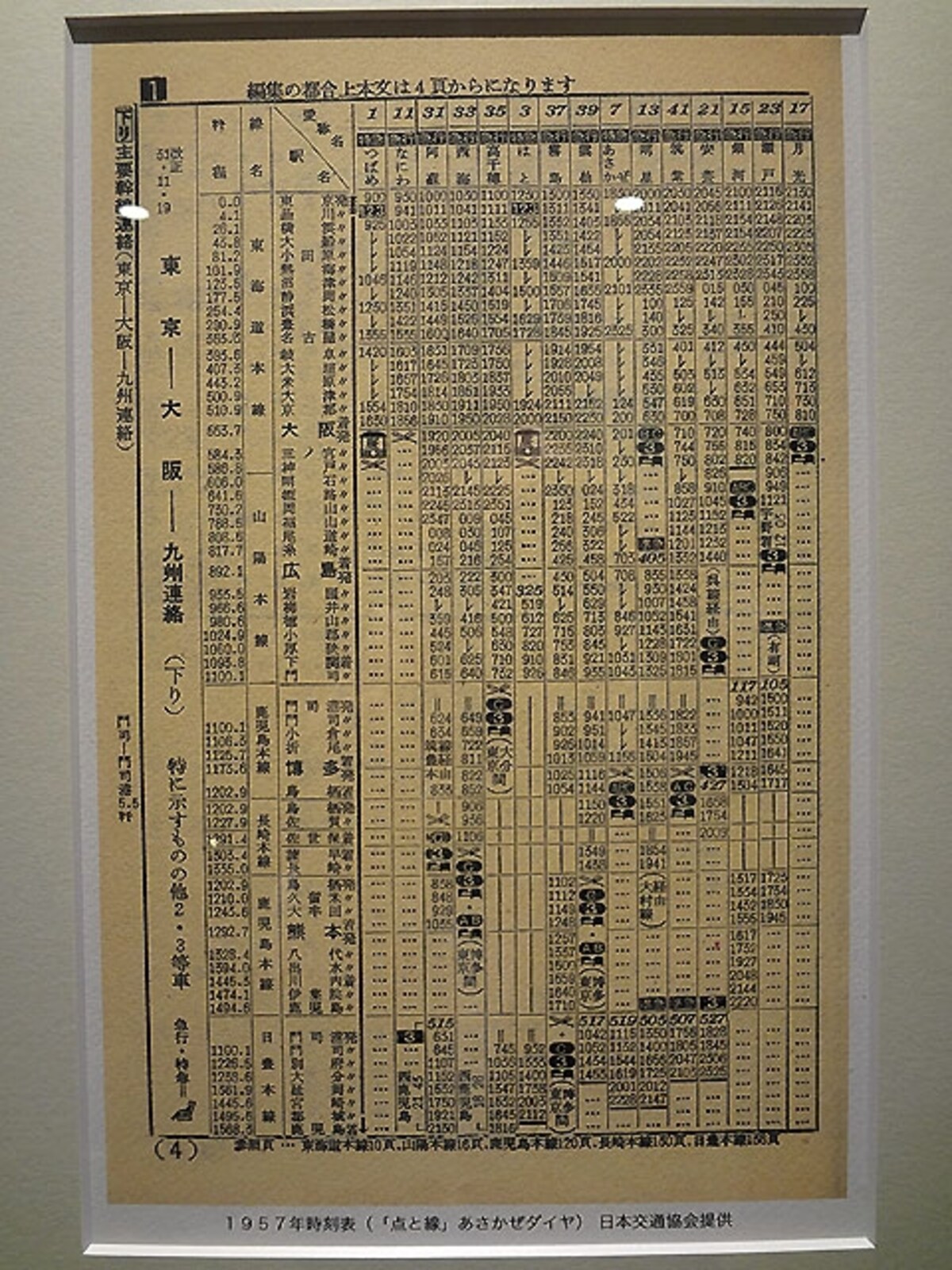 『点と線』のトリックになった特急「あさかぜ」の時刻表