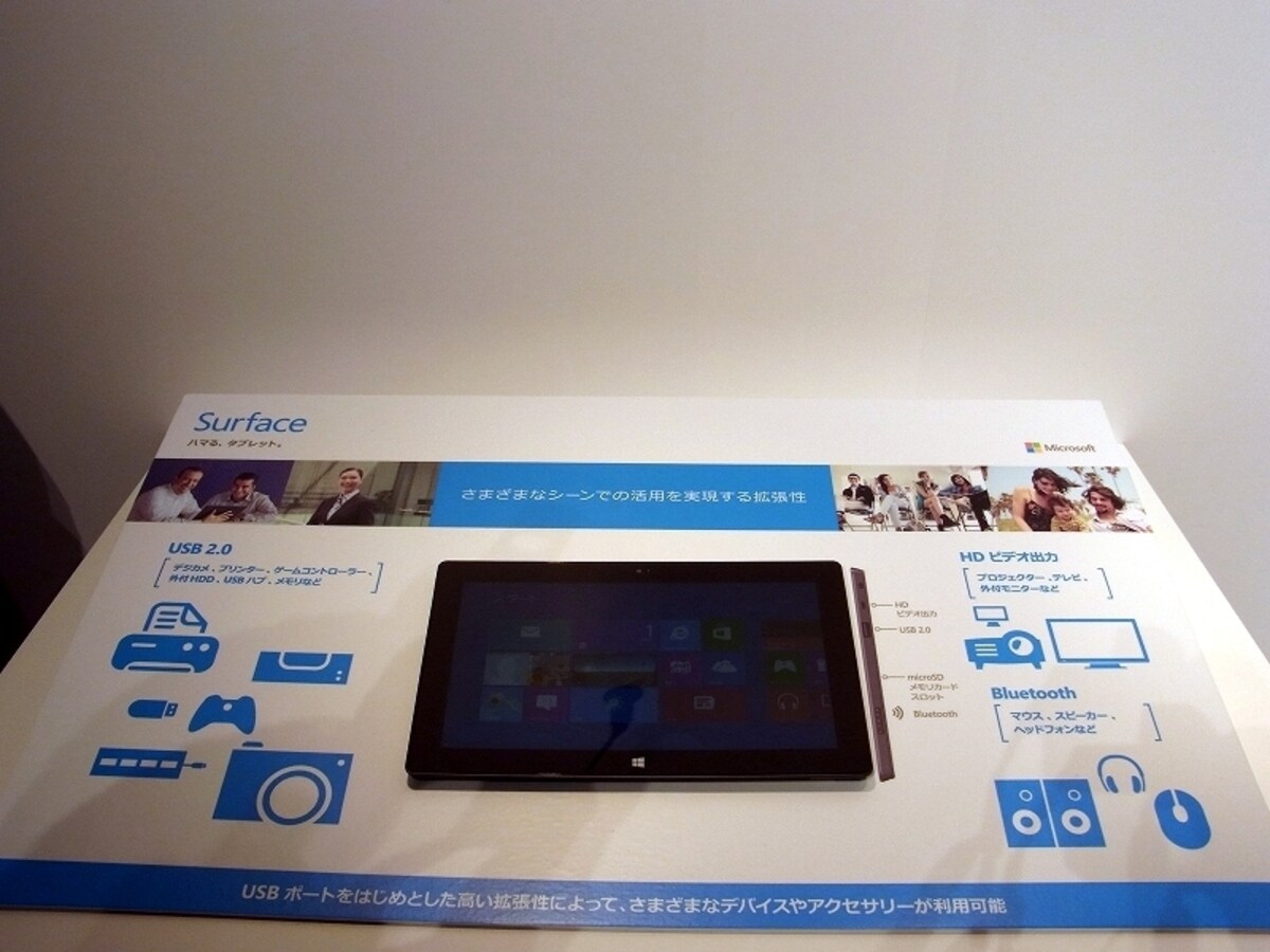 10,6インチ 約 675 gのSurface RT