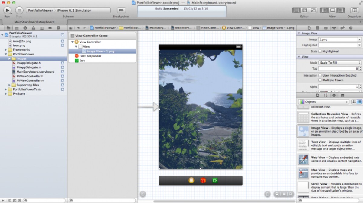 選択した画像がUIImageView上に表示される