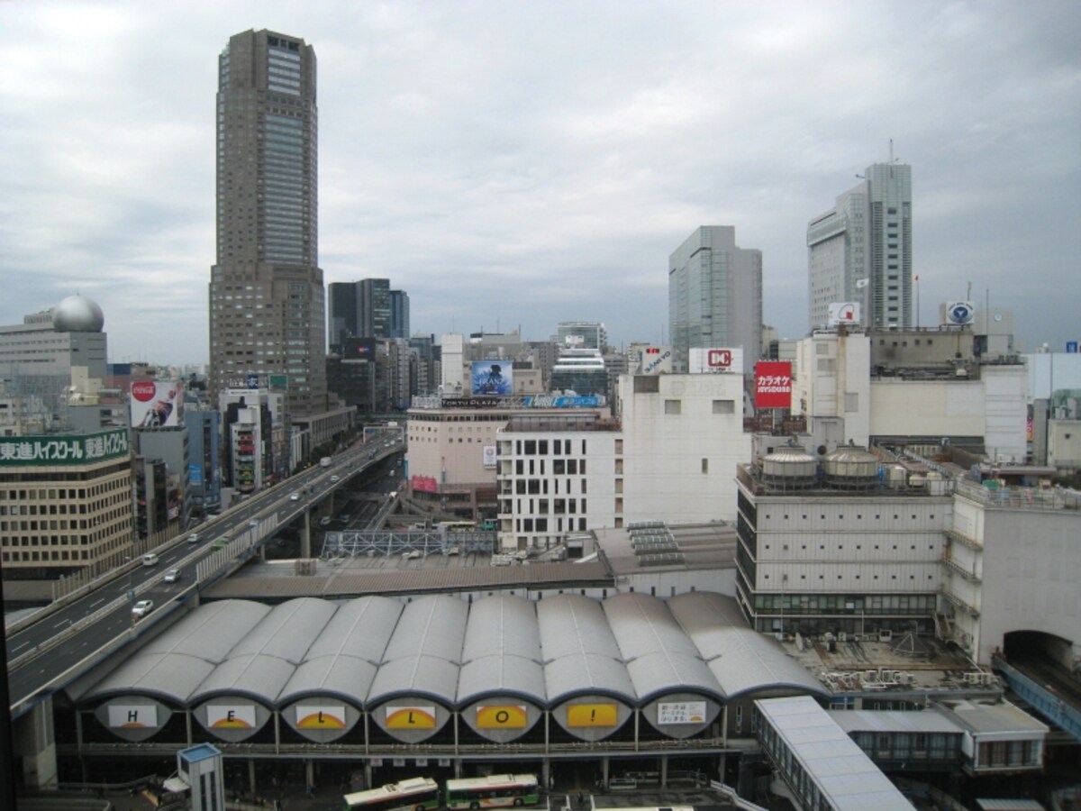 渋谷駅を上から見たところ