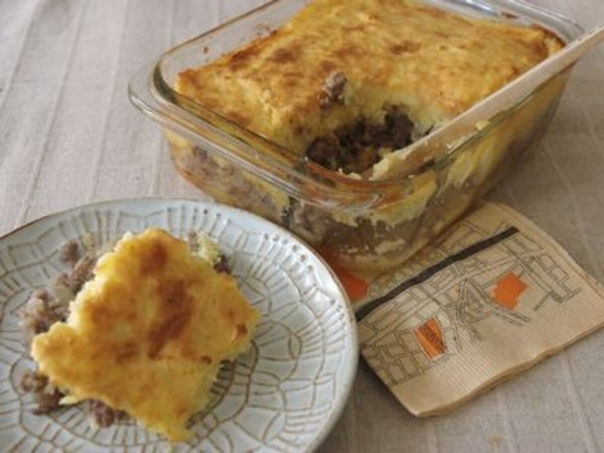 ひき肉とマッシュポテトの重ね焼き