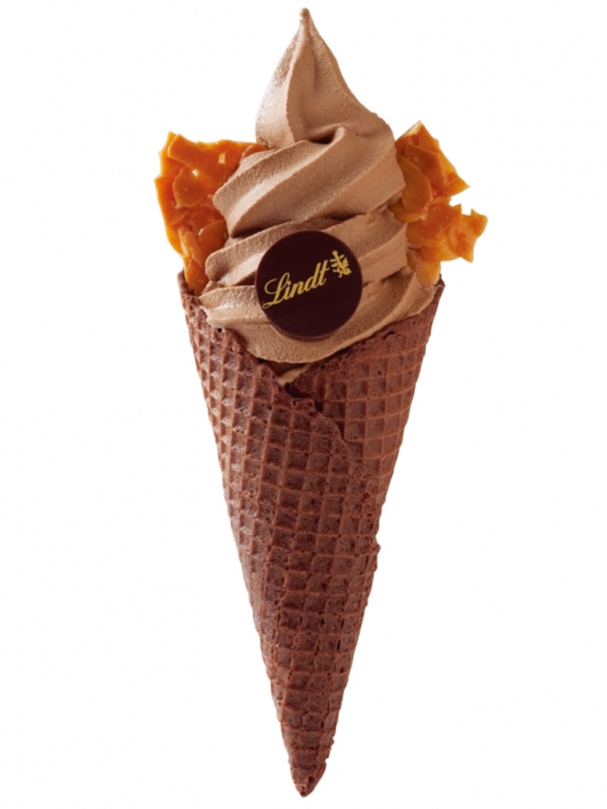 リンツ・ソフトクリーム ショコラ　プレミアムチョコレートワッフルコーン ダーク 699円（税込）