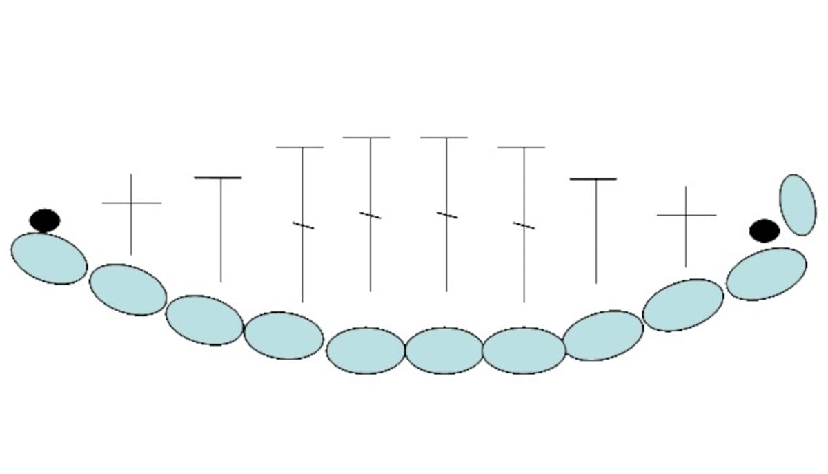 葉の編み図
