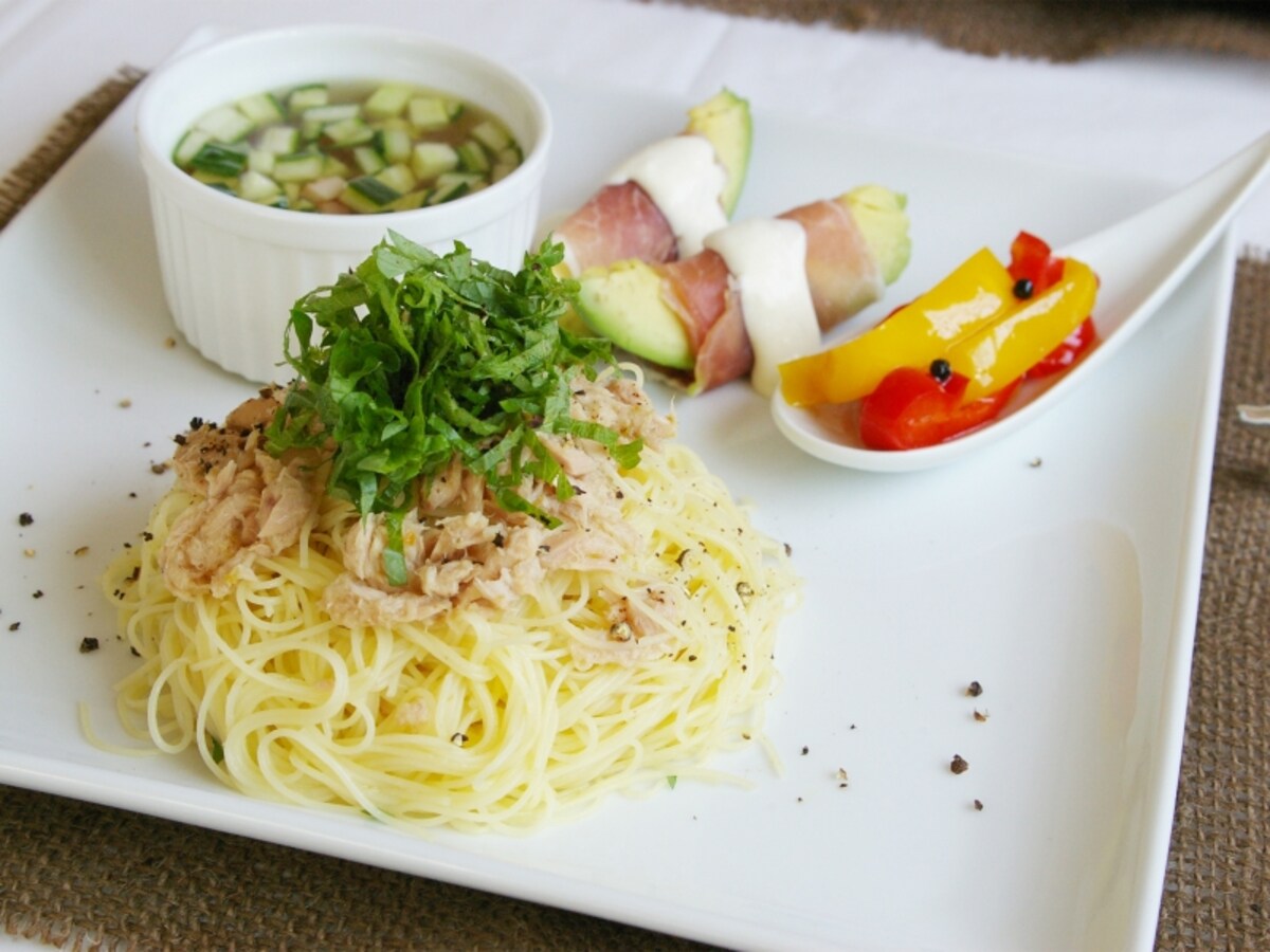 ツナと大葉の冷製パスタプレート