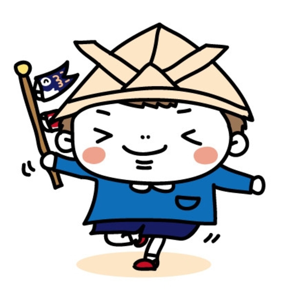 子どもとこいのぼり・鯉のぼりのフリー（無料）イラスト