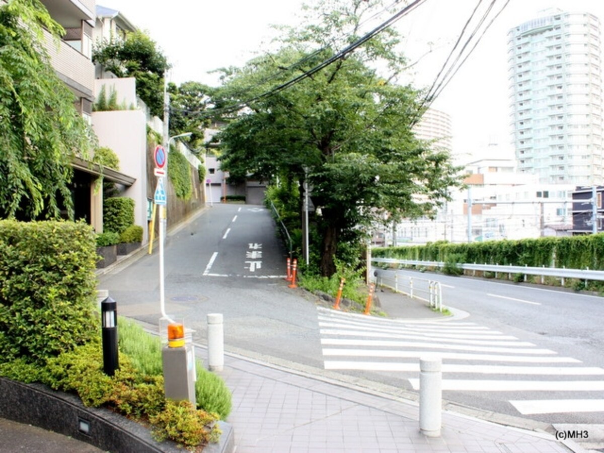 左が花房山へ向かう道