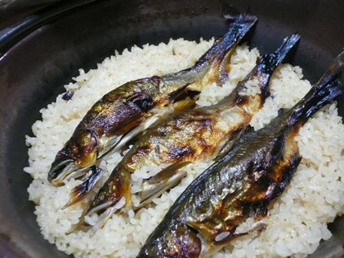 「民宿ちかつゆ」の鮎めし
