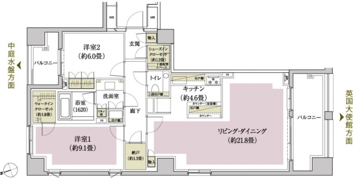 95Bタイプ（メニュープラン1）間取り図