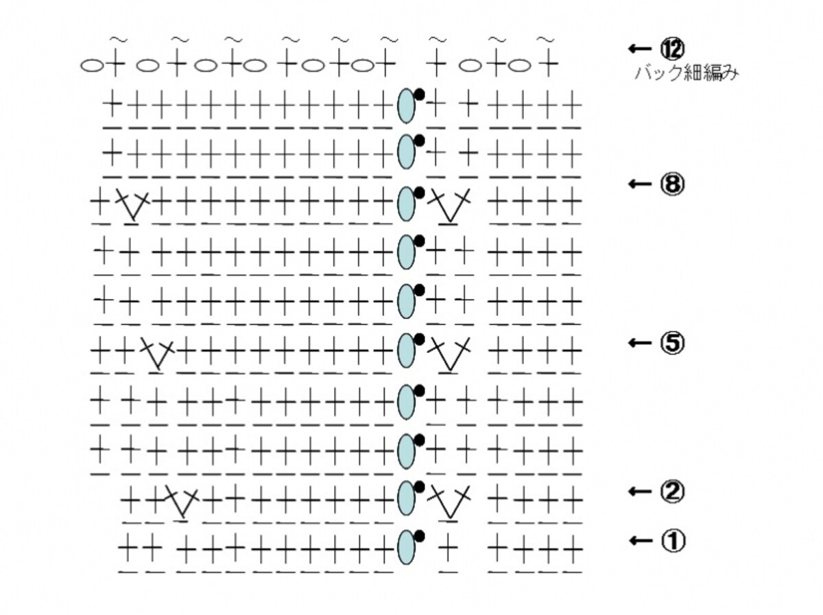 ブリムは紺色のすじ編みで