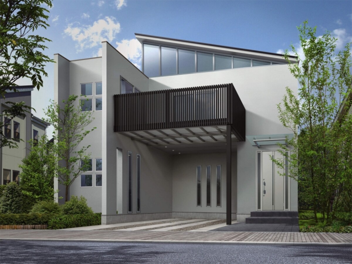 フレームと格子を組み合せて、敷地条件に合ったバルコニー空間を創ることが可能。　[大型空間バルコニーエアキューブ] YKK AP　http://www.ykkap.co.jp/
