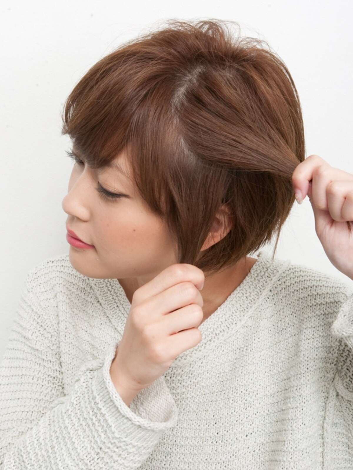分け目がみえないようにわける