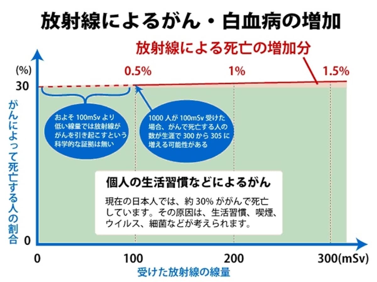 放射線によるがん・白血病の増加