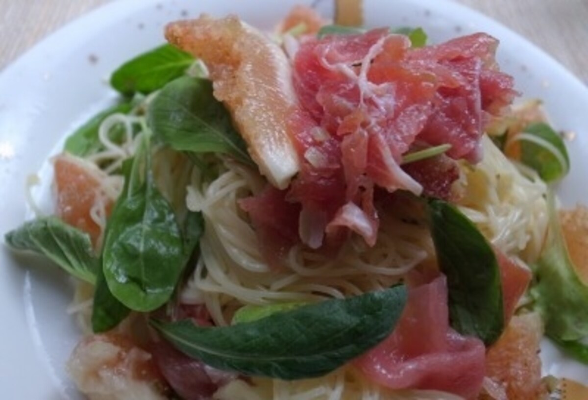 いちじくと生ハムの冷製パスタ