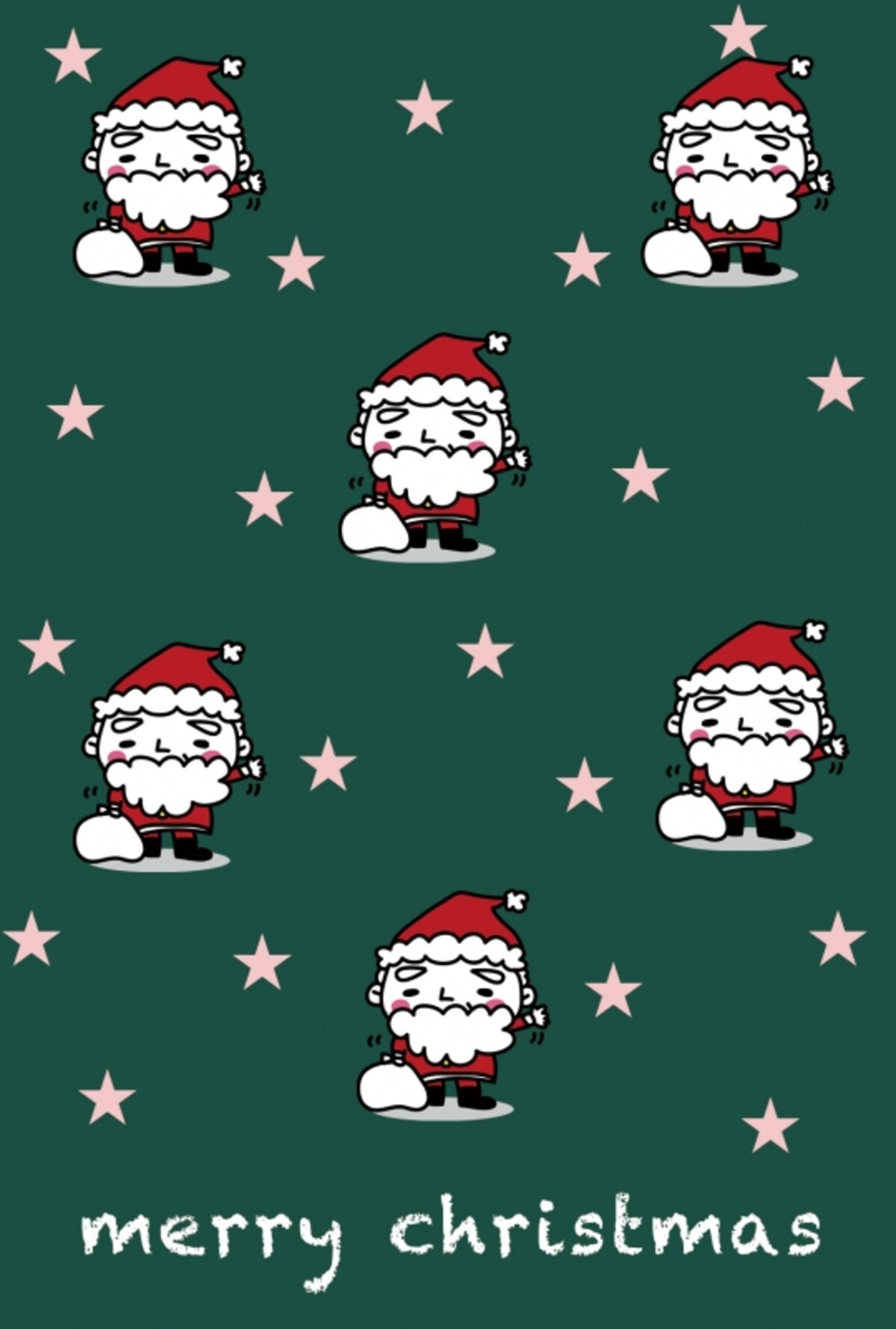 グリーティングカード　サンタ　クリスマス　イラスト　カラー　かわいい