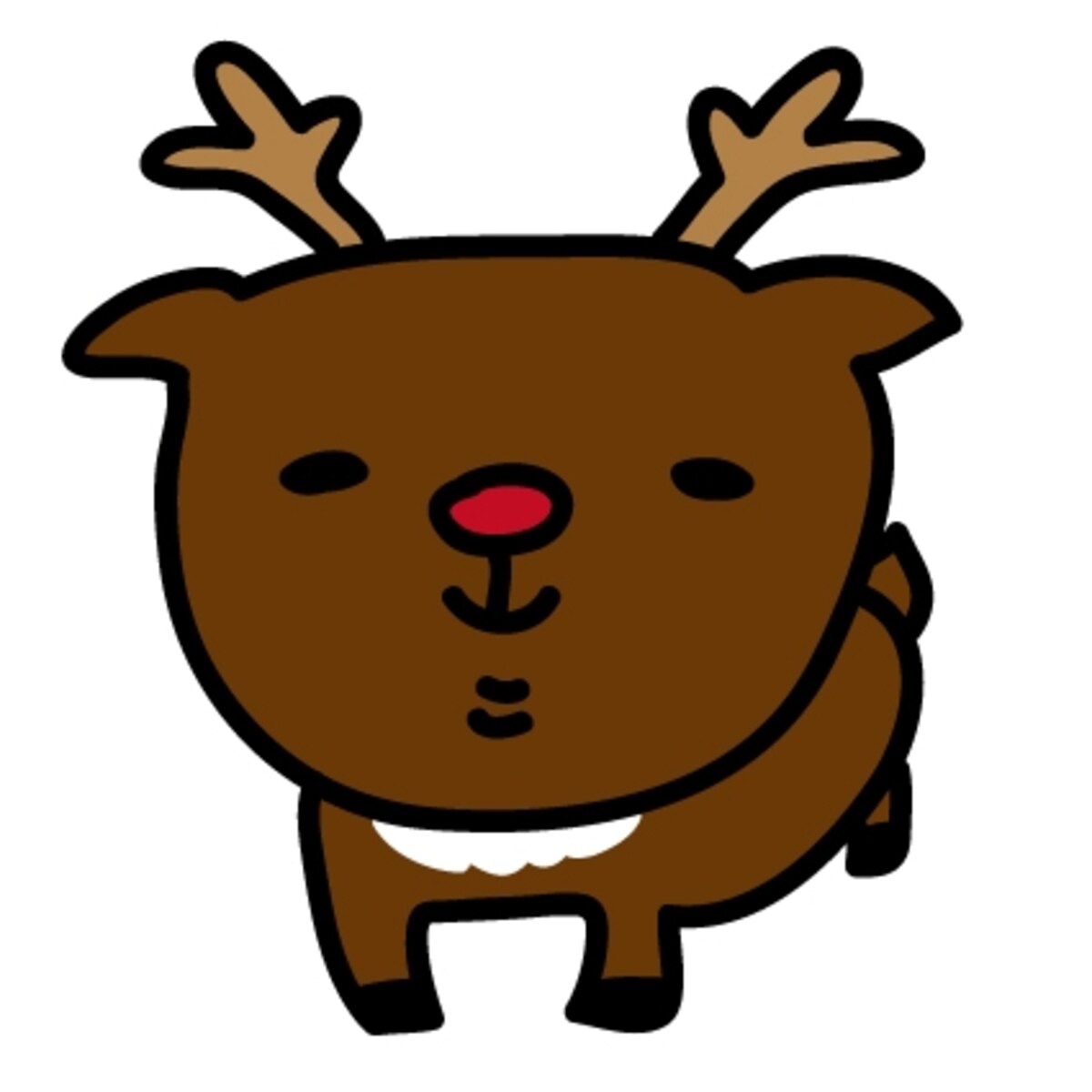 トナカイ　クリスマス　イラスト　カラー　かわいい