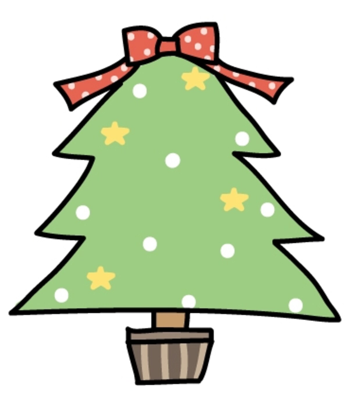 ツリー　クリスマス　イラスト　カラー　かわいい