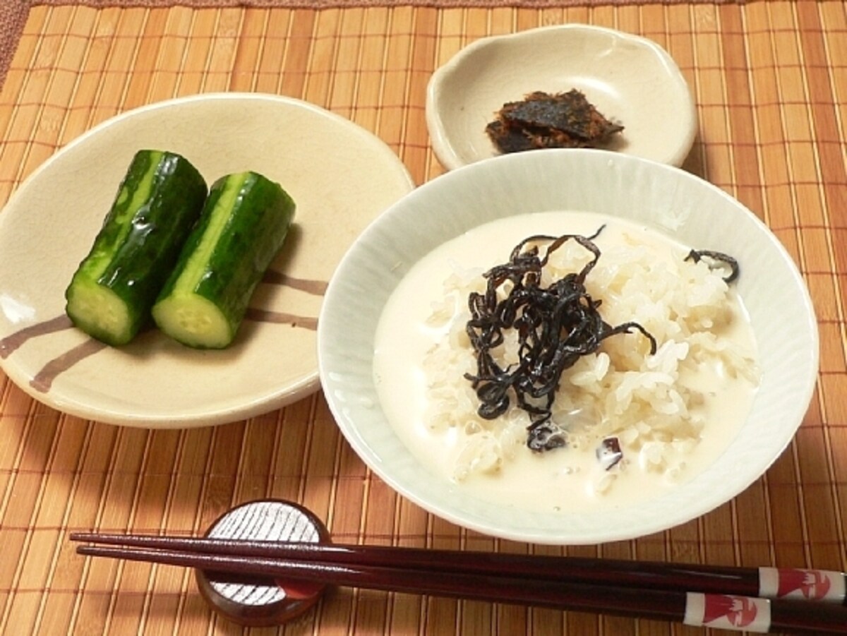 「豆乳茶漬け」
