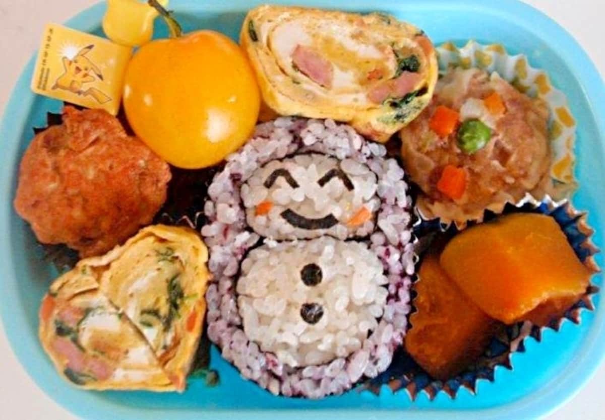 「雪だるまの海苔巻き弁当」