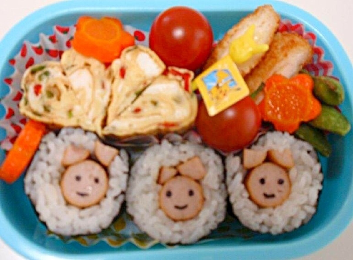 「3匹の子ブタの海苔巻き弁当」