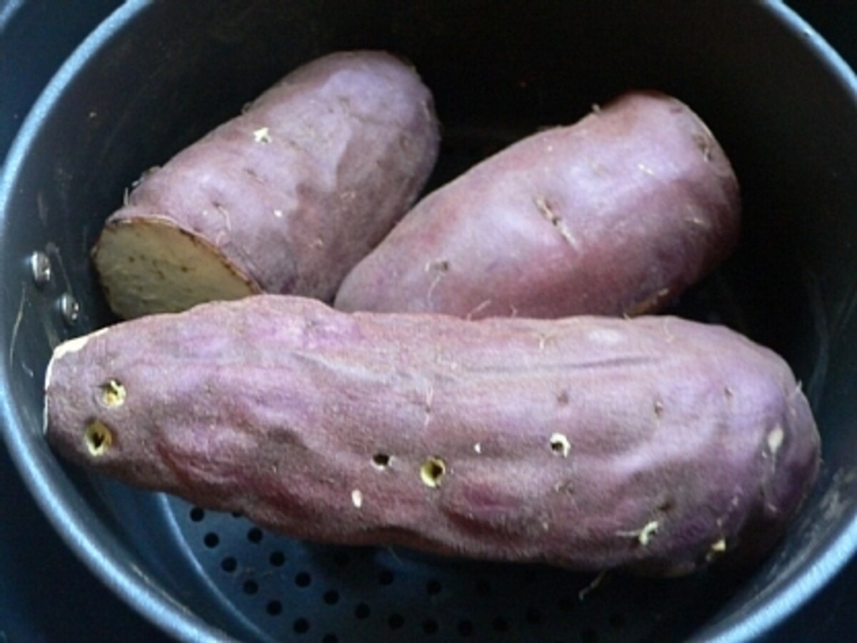 ノンオイルフライヤーで焼き芋