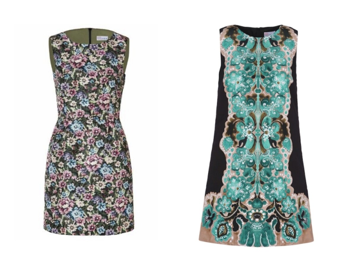 RED VALENTINO／Floral Print Sheath Dress olive-multi、RED VALENTINO／Marzipan print faille tunic dress Black