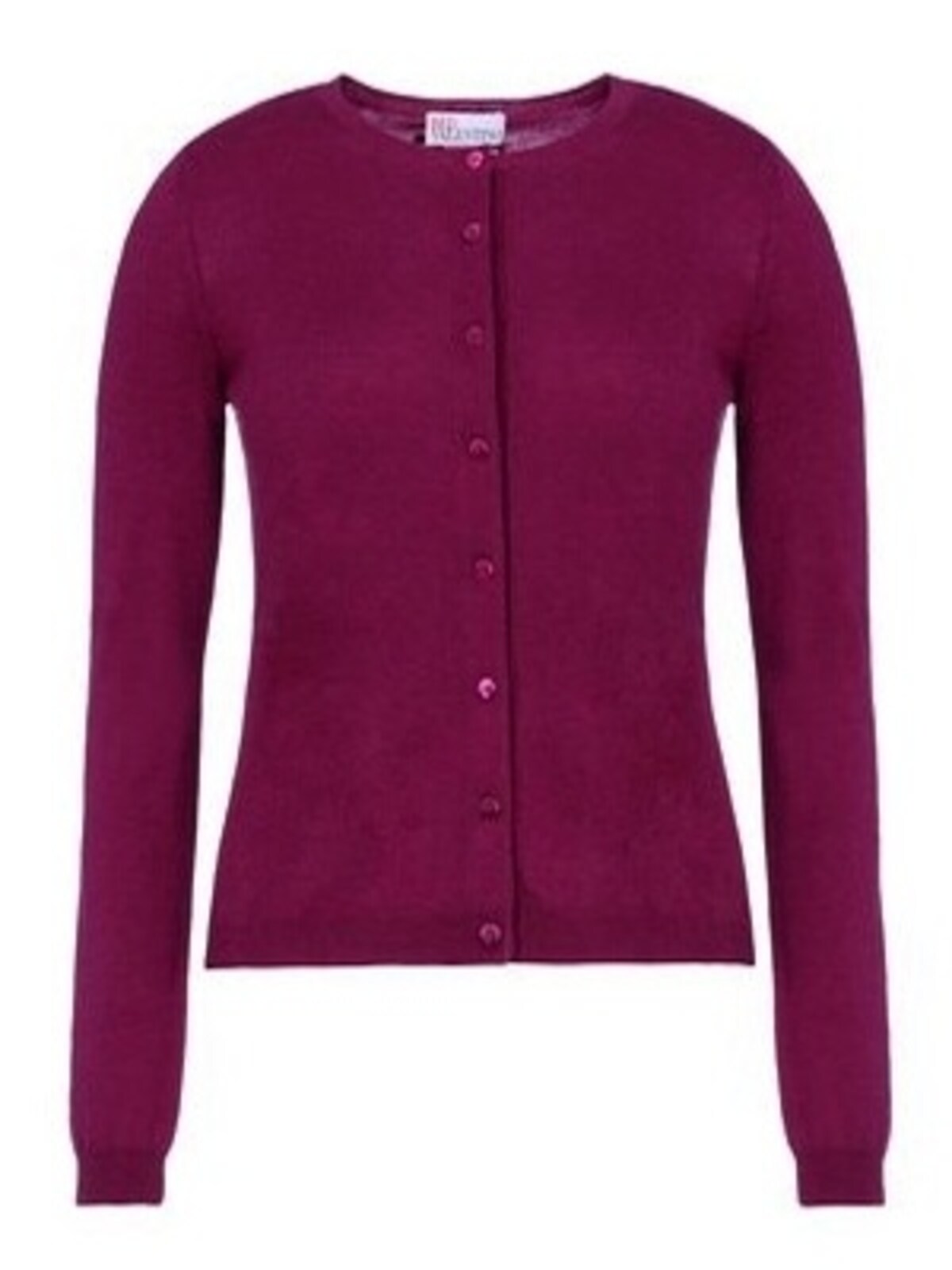 RED VALENTINO／Long sleeve cashmere-silk blend cardigan Garnet