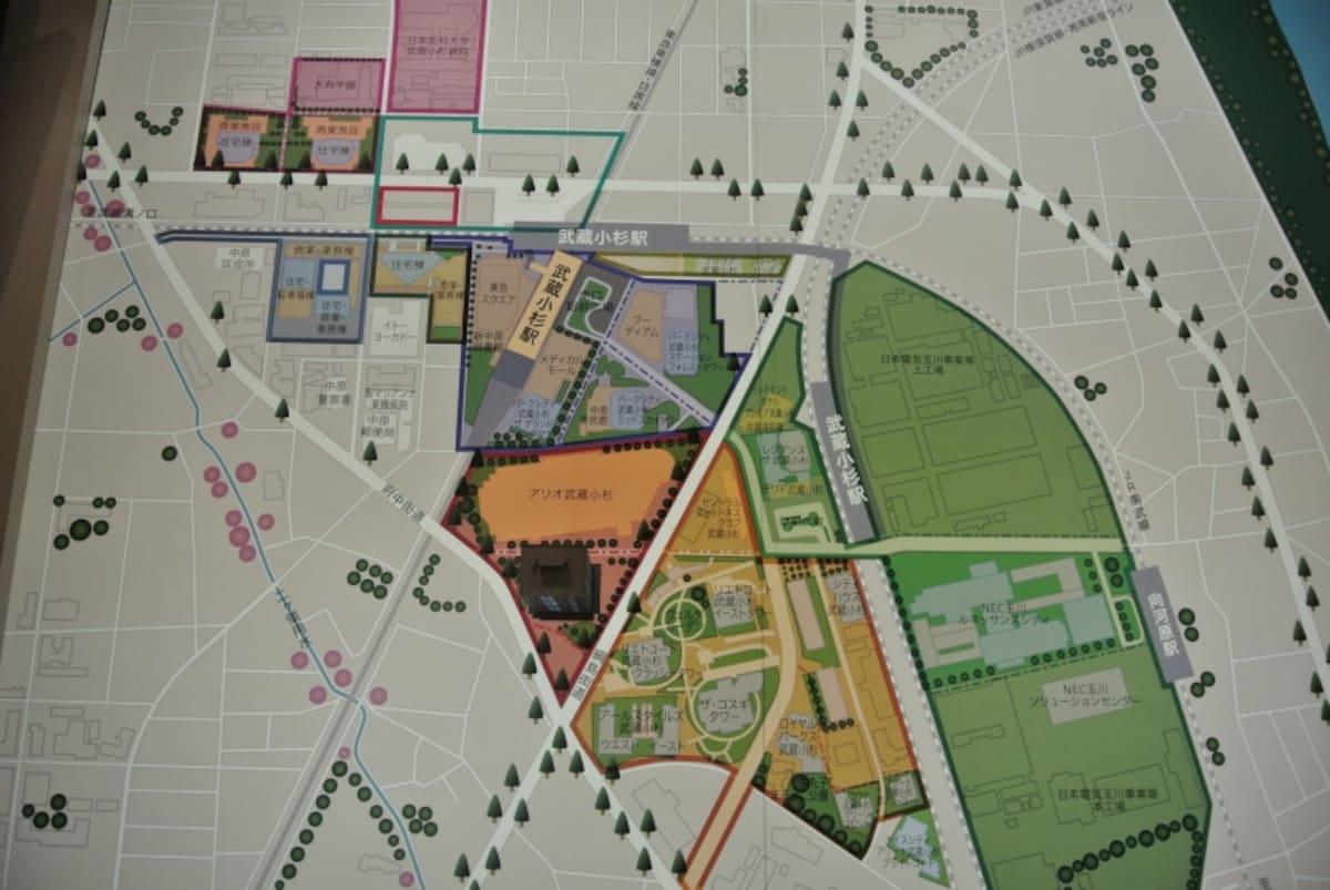 武蔵小杉駅周辺の開発MAP