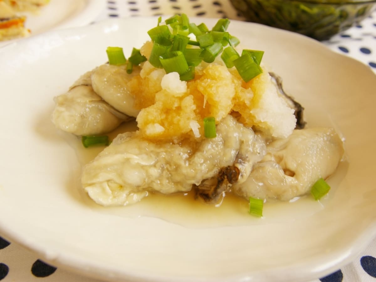 茹で牡蠣のおろしポン酢