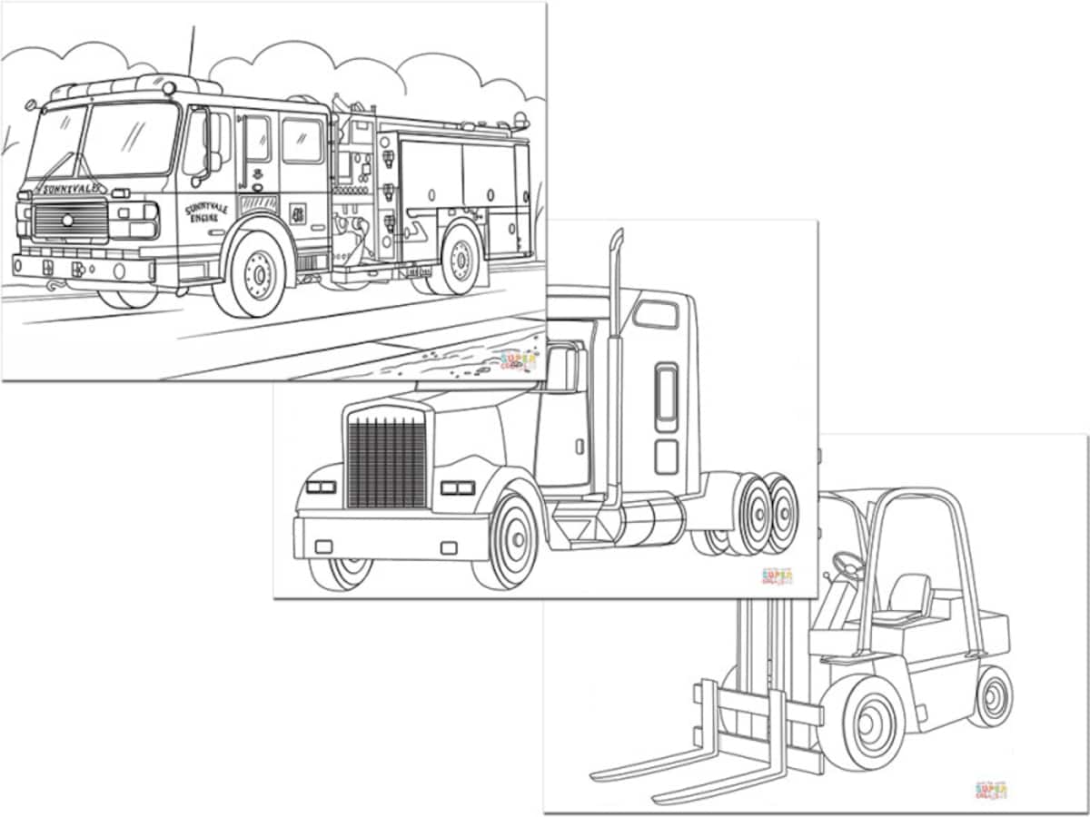 Supercoloring.com Trucks coloring pages