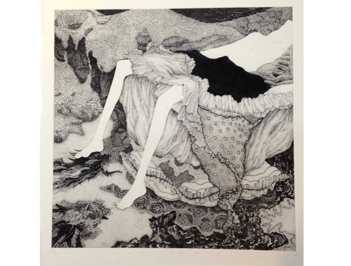 藤田典子《bedroom 1》　銅版画