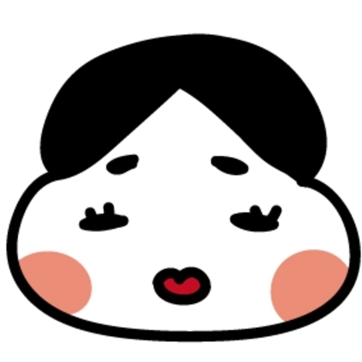 お多福さん　お面　節分　イラスト　カラー　かわいい