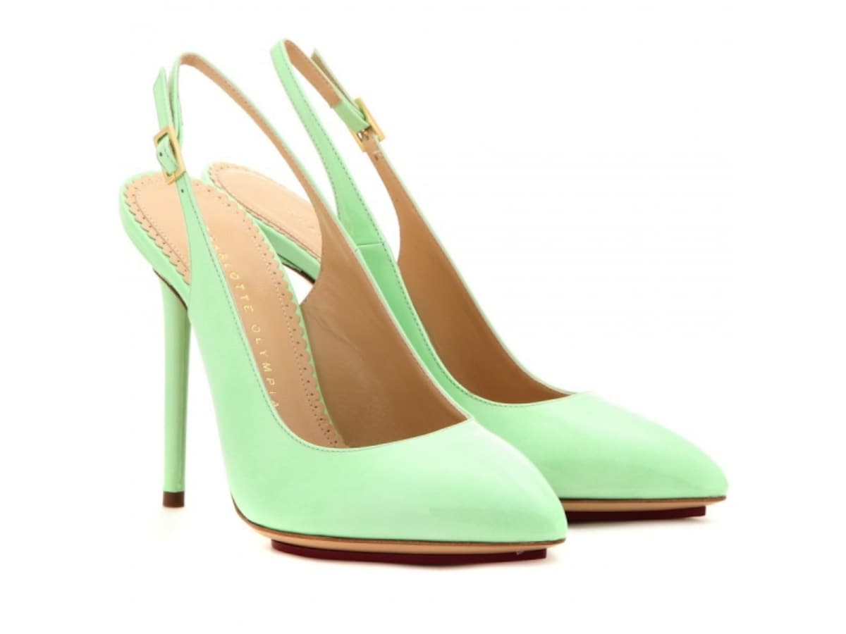 Charlotte Olympia／Monroe patent-leather sling-back pumps