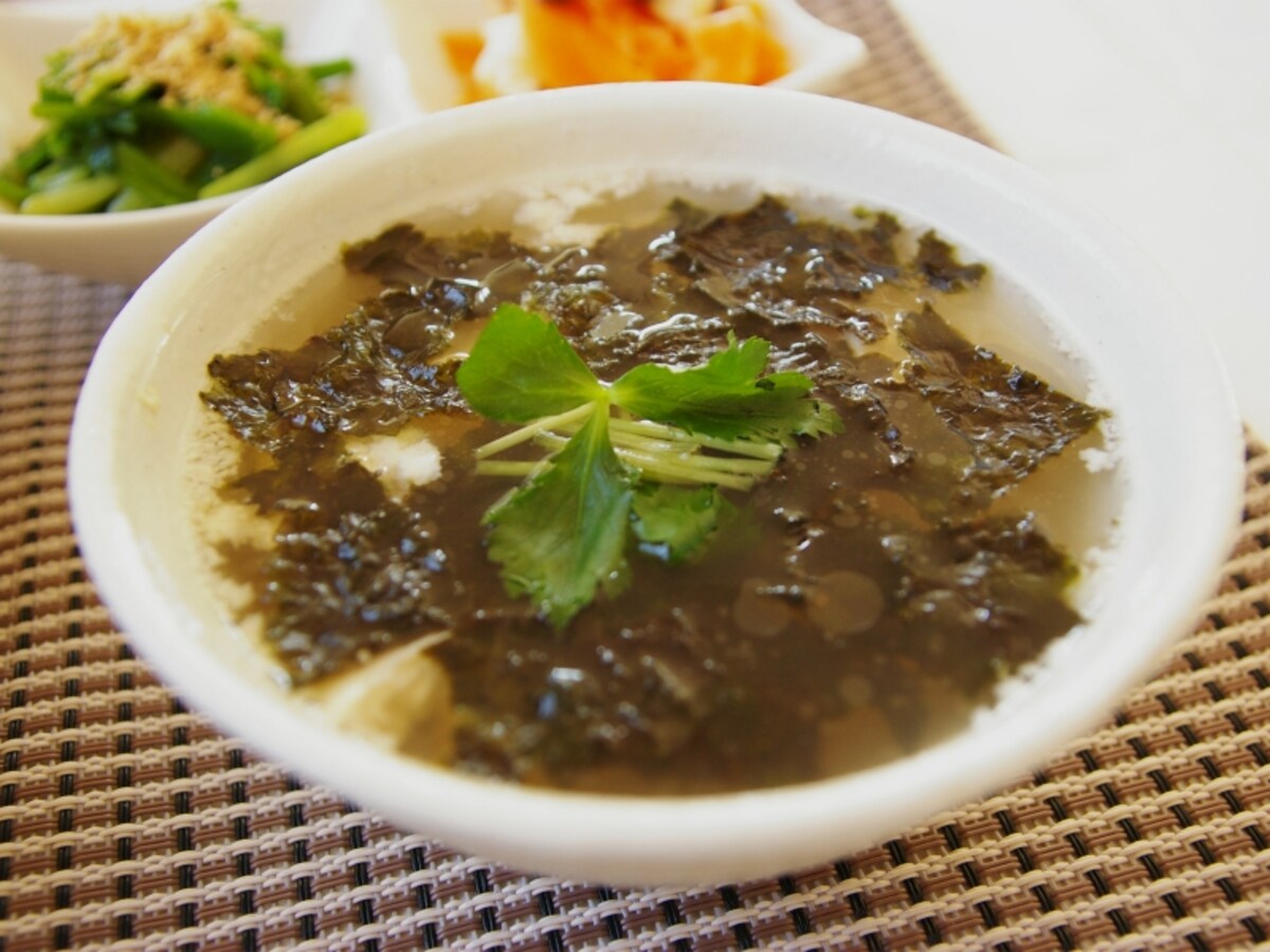 豆腐と韓国海苔のレンチンスープ