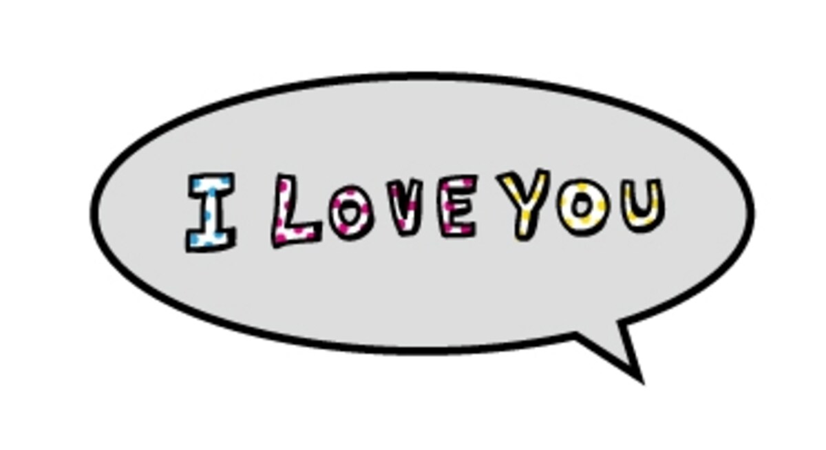 iloveyou バレンタイン　イラスト　カラー　かわいい