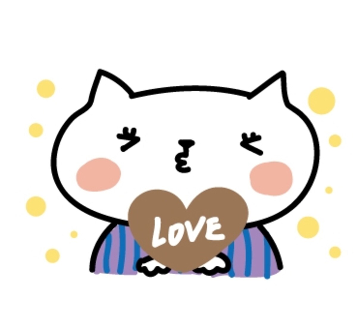 ねこ　バレンタイン　イラスト　カラー　かわいい