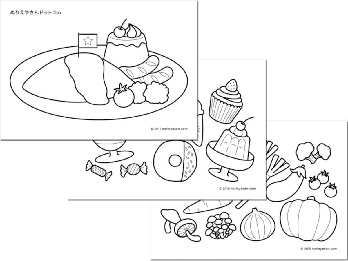 食べ物のぬりえ・塗り絵　ぬりえやさんドットコム