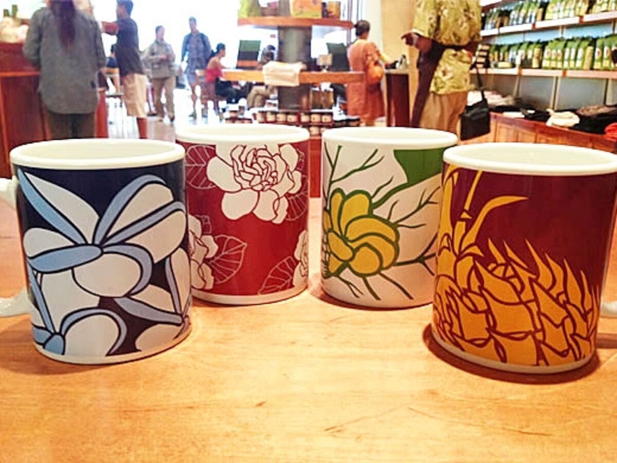ハワイの花々が描かれたシグ・ゼーンとのコラボマグカップ