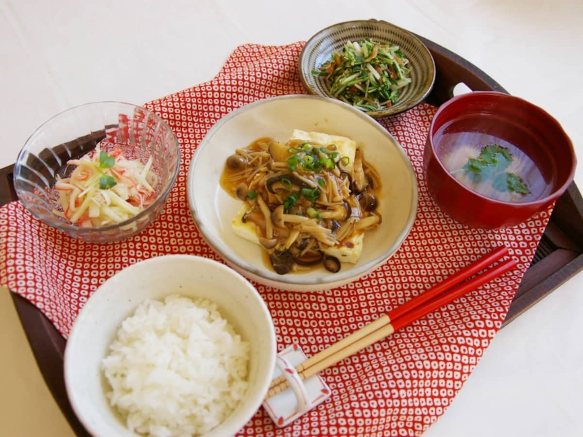 豆腐のきのこあんかけ定食