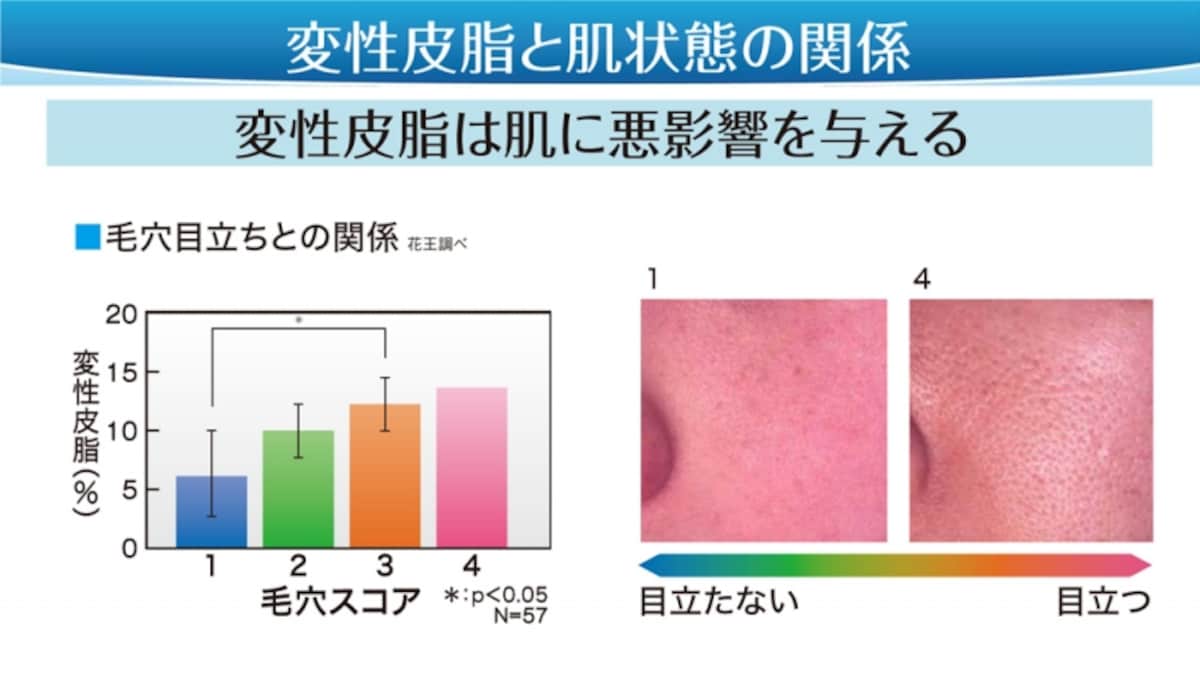 変性皮脂と毛穴