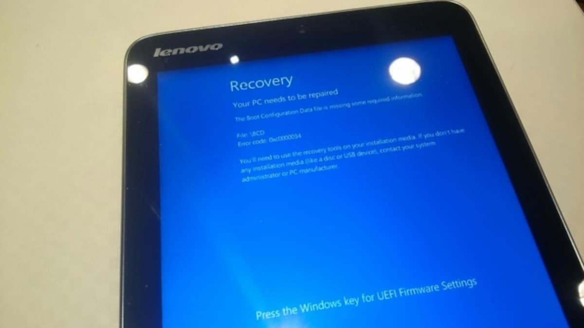 「lenovo miix 2 8」で正常起動しなかった例